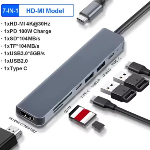 Type-C Multi-Function 7-in-1 Hub
