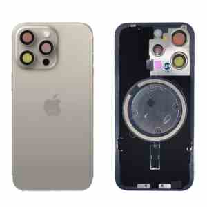 Rückseite Glas fur iPhone 15 Pro Max  Backcover Akkudeckel Natural Titanium mit LOGO