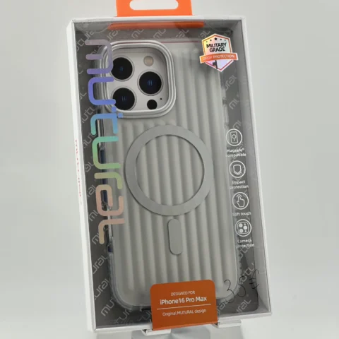 Mutural Bumpy Solid Magsafe Series iPhone 16 ProMax Metallic Silver
