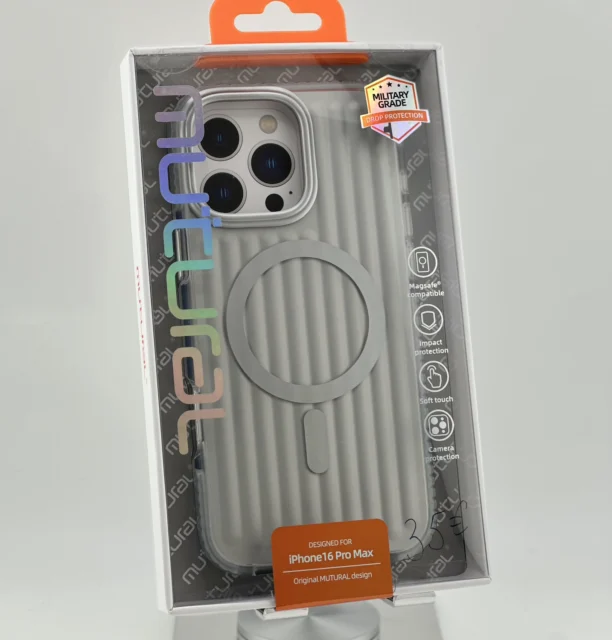 Mutural Bumpy Solid Magsafe Series iPhone 16 ProMax Metallic Silver