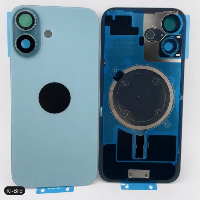 KI-Bild: Rückseite Glas fur iPhone 16 Backcover Akkudeckel Grün mit LOGO