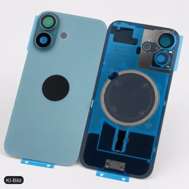KI-Bild: Rückseite Glas fur iPhone 16 Backcover Akkudeckel Grün mit LOGO
