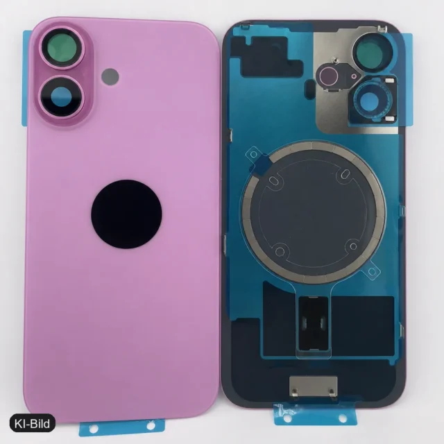 KI-Bild: Rückseite Glas fur iPhone 16 Backcover Akkudeckel Rose mit LOGO