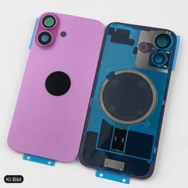 KI-Bild: Rückseite Glas fur iPhone 16 Backcover Akkudeckel Rose mit LOGO