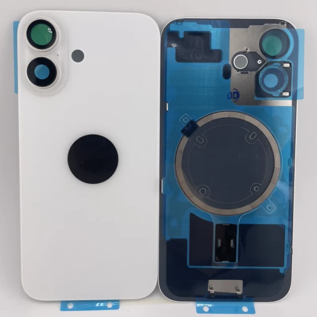 Rückseite Glas fur iPhone 16 Backcover Akkudeckel Waiß mit LOGO