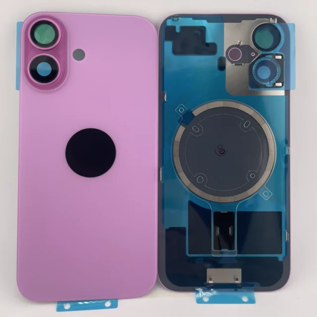 Rückseite Glas fur iPhone 16 Backcover Akkudeckel Rose mit LOGO