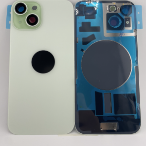 Rückseite Glas fur iPhone 15 Backcover Akkudeckel Grün mit LOGO