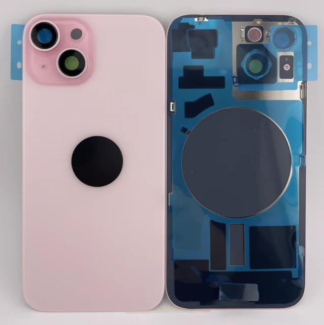 ückseite Glas fur iPhone 15 Backcover Akkudeckel Rose mit LOGO