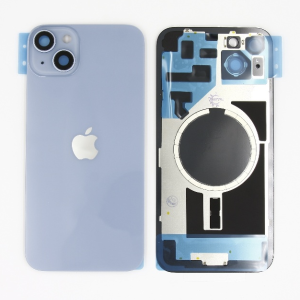 Rückseite Glas fur iPhone 14 Backcover Akkudeckel Blau mit LOGO