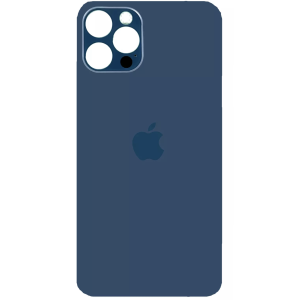 Rückseite Glas fur iPhone 12 Pro Max Backcover Akkudeckel Blau mit LOGO