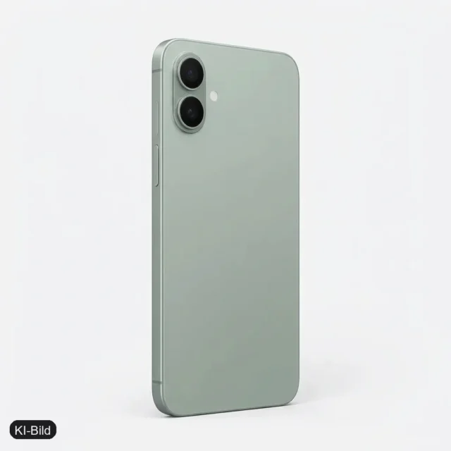 KI-Bild: iPhone 17 Salbei – seitlich