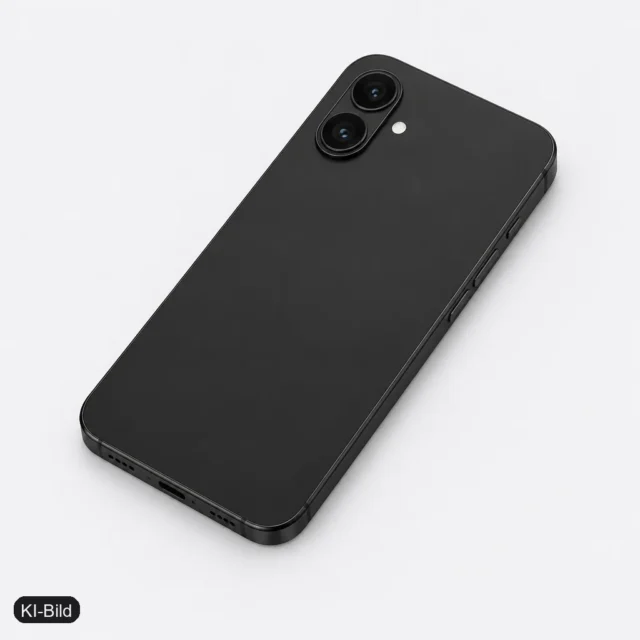 KI-Bild: iPhone 17 Schwarz – seitlich