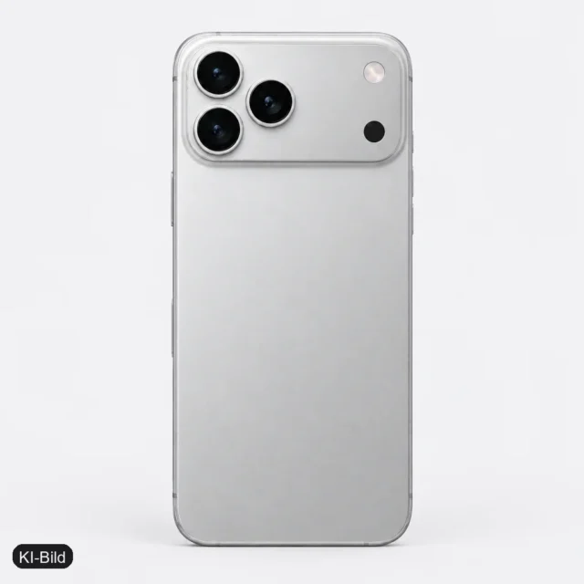 KI-Bild: iPhone 17 Pro / Pro Max Silber – Rückseite