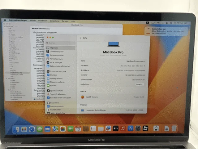 Apple MacBook Pro 13 16Gb/512Gb i7 – Bild 3